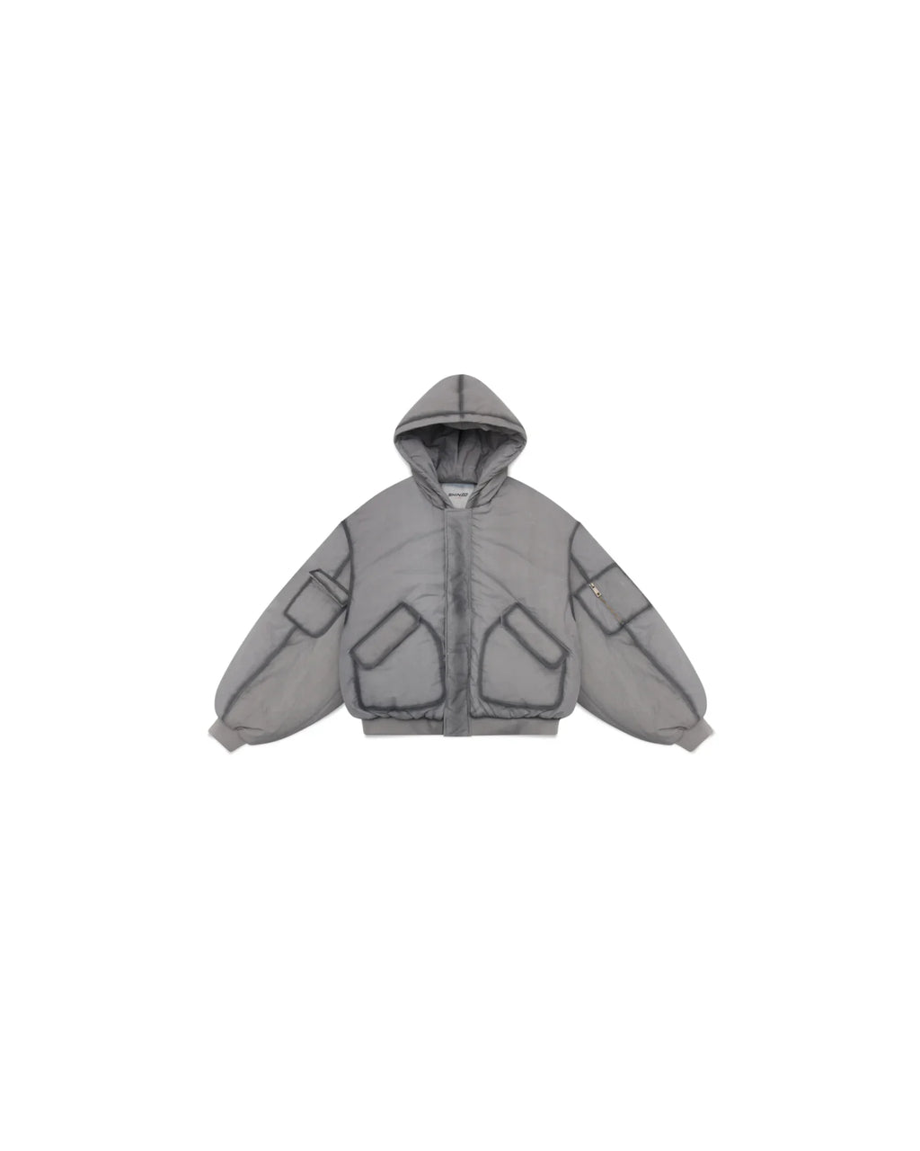 A Shinzo Brand Ishigaki Grey A1 Bomber Puffer Jacket