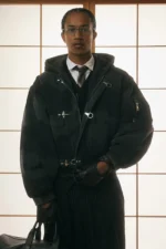 shinzo brand Shige 15oz Washed Black Canvas Clasp Bomber Jacket