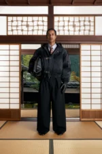 shinzo brand Shige 15oz Washed Black Canvas Clasp Bomber Jacket