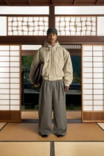 Shinzo Brand Shige 15oz Khaki Canvas Clasp Bomber Jacket