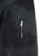 shinzo brand Shige 15oz Washed Black Canvas Clasp Bomber Jacket