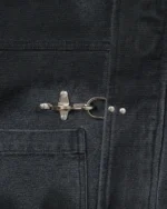 shinzo brand Shige 15oz Washed Black Canvas Clasp Bomber Jacket